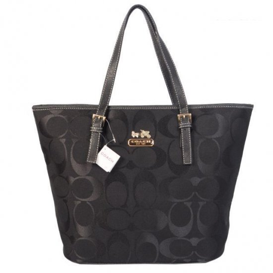 Coach Legacy In Signature Medium Black Totes ACQ